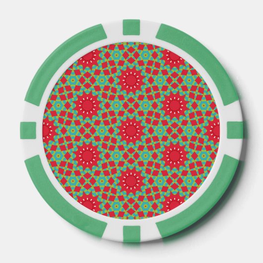 Kerstvakantie Charme Patroon Poker Chips (Voorkant)