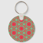 Kerstvakantie Charme Patroon Sleutelhanger (Voorkant)