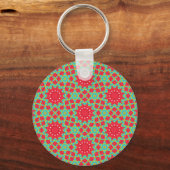 Kerstvakantie Charme Patroon Sleutelhanger (Voorkant)