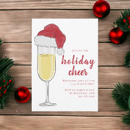 Kerstvakantie Cheer Cocktail Party Champagne Kaart