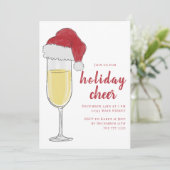 Kerstvakantie Cheer Cocktail Party Champagne Kaart (Staand voorkant)