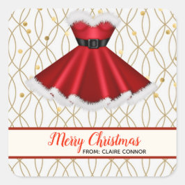 Kerstvakantie chique glam vierkante sticker