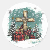 Kerstvakantie Christelijk Ronde Sticker (Voorkant)