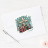 Kerstvakantie Christelijk Ronde Sticker (Envelop)