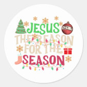 Kerstvakantie Christelijk Ronde Sticker (Voorkant)