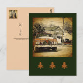  Kerstvakantie Classic Truck Briefkaart (Voorkant / Achterkant)