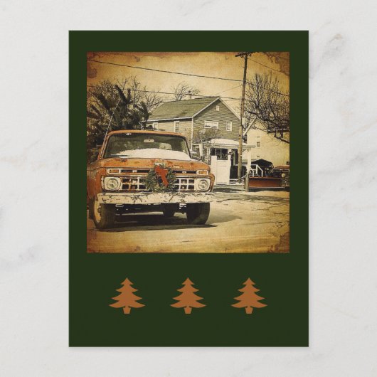  Kerstvakantie Classic Truck Briefkaart (Voorkant)