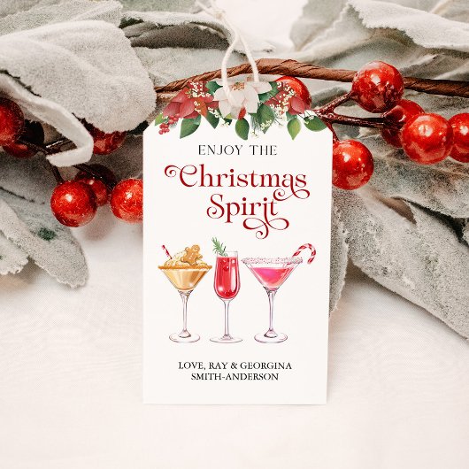 Kerstvakantie Cocktail Drink Cadeaulabel