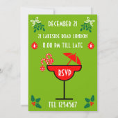 Kerstvakantie Cocktail drinken Party Uitnodigen Kaart (Achterkant)