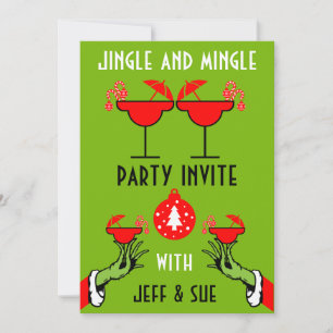 Kerstvakantie Cocktail drinken Party Uitnodigen Kaart