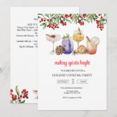 Kerstvakantie Cocktailparty Uitnodiging (Voorkant / Achterkant)