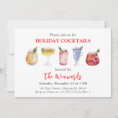 Kerstvakantie Cocktails Feest Kaart (Voorkant)