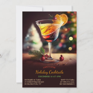Kerstvakantie cocktails Party uitnodiging