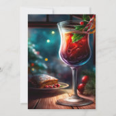 Kerstvakantie cocktails Party uitnodiging (Achterkant)