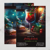 Kerstvakantie cocktails Party uitnodiging (Voorkant / Achterkant)