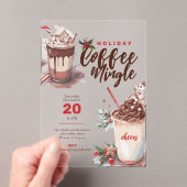 Kerstvakantie Coffee Mingle Holiday Party Acryl Uitnodigingen (Insitu (Draagbaar))
