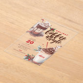 Kerstvakantie Coffee Mingle Holiday Party Acryl Uitnodigingen (Laagn)