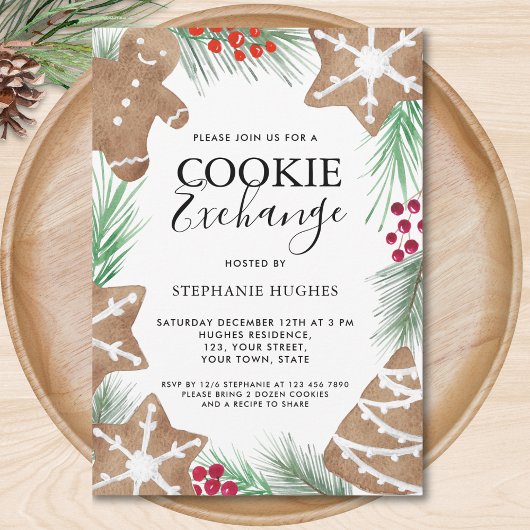 Kerstvakantie Cookie Exchange Feest Kaart