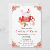 Kerstvakantie Cookies en Cacao Rood Kaart (Voorkant)