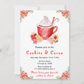 Kerstvakantie Cookies en Cacao Rood Kaart (Voorkant)