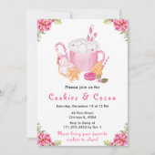 Kerstvakantie Cookies en Cacao Roze Kaart (Voorkant)