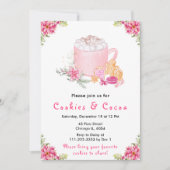 Kerstvakantie Cookies en Cacao Roze Kaart (Voorkant)