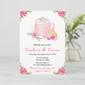 Kerstvakantie Cookies en Cacao Roze Kaart (Staand voorkant)