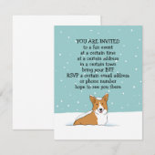 Kerstvakantie Corgi Feest Aankondigingen (Voorkant / Achterkant)