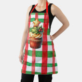 Kerstvakantie Cupcake Schort (rood en groen) (Insitu)