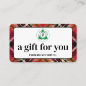 Kerstvakantie Custom Logo Cadeaubon Visitekaartje (Voorkant)