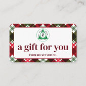 Kerstvakantie Custom Logo Cadeaubon Visitekaartje (Voorkant)