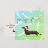 Kerstvakantie Dachshond Hondenpatroon Groet (Voorkant / Achterkant)