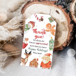 Kerstvakantie Dank Je Familie Waardering Cadeaulabel