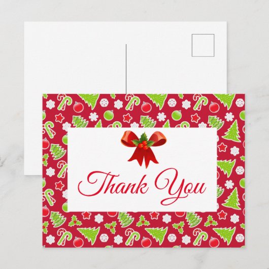 Kerstvakantie Dank Je Kaart (Voorkant / Achterkant)