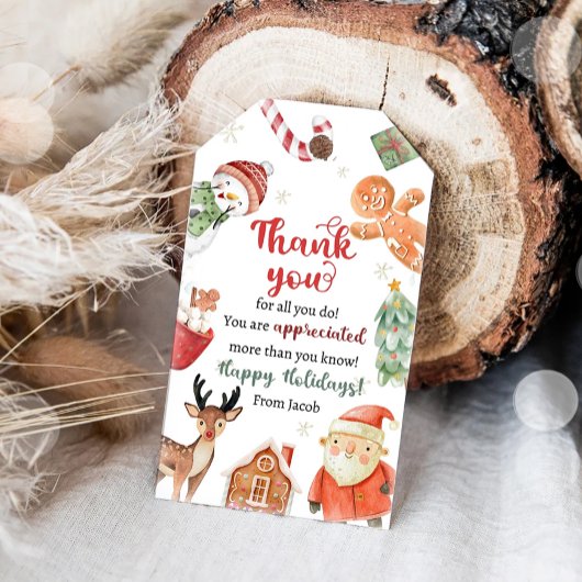 Kerstvakantie Dank Je Waardering Familie Cadeaulabel