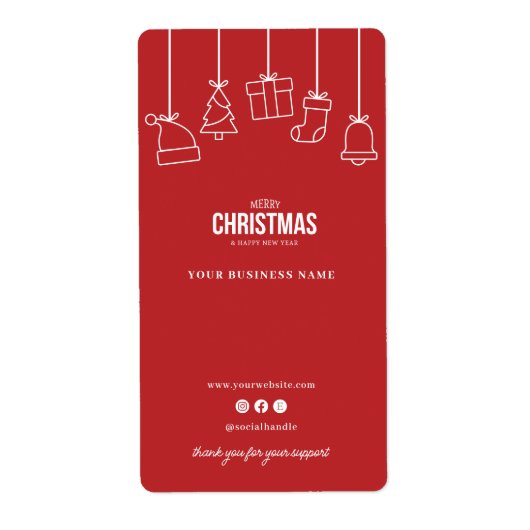 Kerstvakantie dank u doos zegel Sticker (Voorkant)