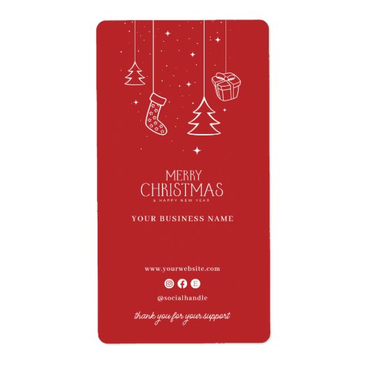 Kerstvakantie dank u doos zegel Sticker (Voorkant)