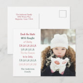 Kerstvakantie Deck The Halls   Briefkaart (Voorkant / Achterkant)
