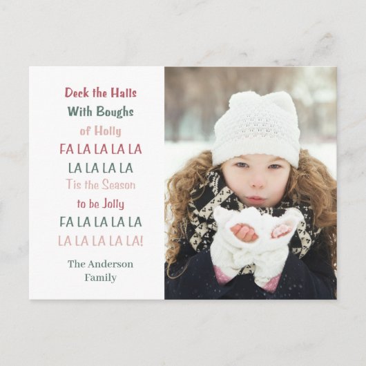 Kerstvakantie Deck The Halls   Briefkaart (Voorkant)