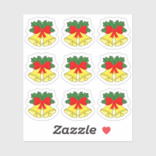 Kerstvakantie decoratie X-mas Jingle Bells Sticker (Vel)