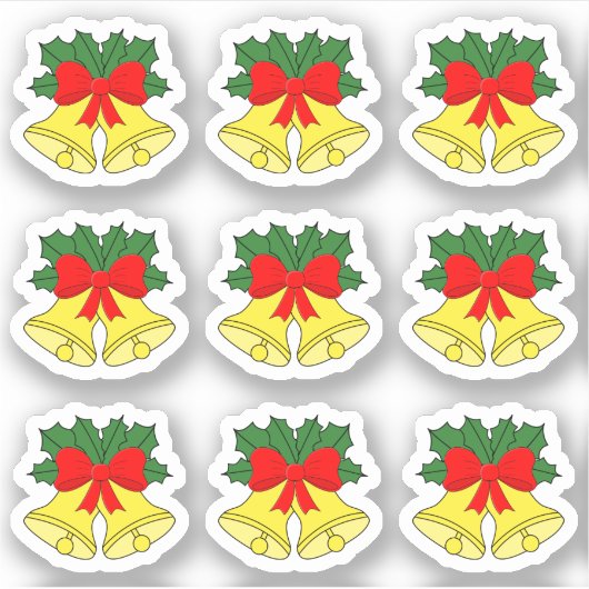 Kerstvakantie decoratie X-mas Jingle Bells Sticker (Voorkant)