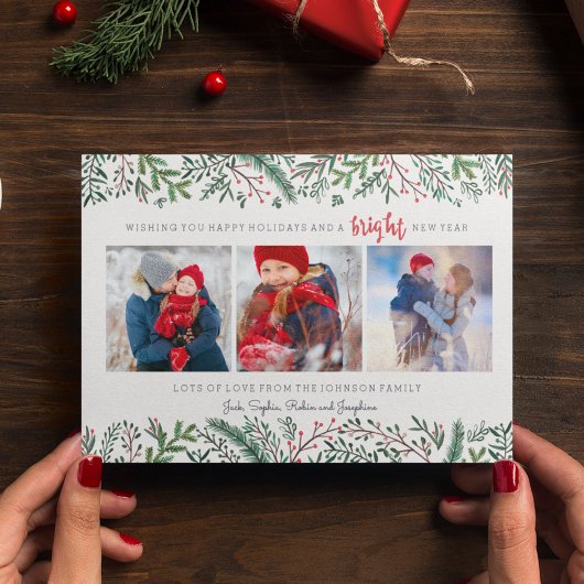 Kerstvakantie | Denn | 3 foto's kaart
