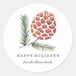 Kerstvakantie | Dennenappel Boom | Sticker