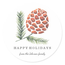 Kerstvakantie | Dennenappel Boom | Sticker