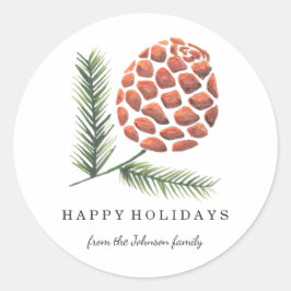Kerstvakantie | Dennenappel Boom | Sticker