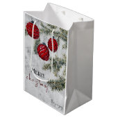 Kerstvakantie Dennengehaktelde Ornamenten Medium Cadeauzakje (Voorkant Gekanteld)
