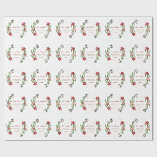 Kerstvakantie Dennenkegels Kerstballen Bruiloft  Cadeaupapier (Vlak)