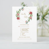 Kerstvakantie Dennenkegels Kerstballen Bruiloft  RSVP Kaartje (Staand voorkant)