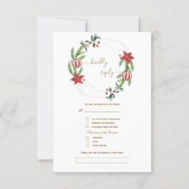 Kerstvakantie Dennenkegels Kerstballen Bruiloft  RSVP Kaartje