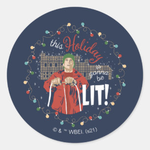 kerstvakantie   Deze vakantie zal worden verlaten Ronde Sticker